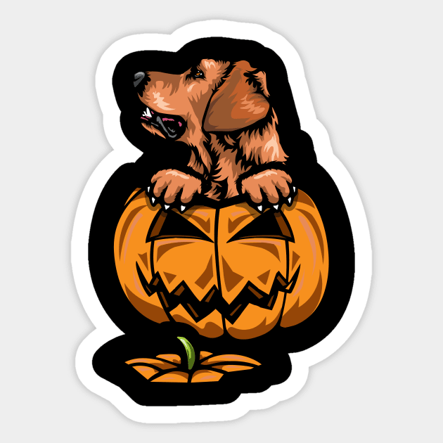 Halloween Golden Retriever Pumpkin Sticker by IPRINT